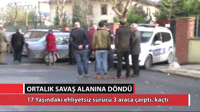 17 yaşındaki ehliyetsiz sürücü ortalığı birbirine kattı