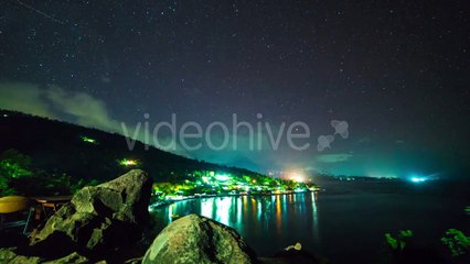 Amed Harbor in the Night and the Highest Point of the Bali Island by Timelapse4K