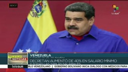 Pdte. venezolano anuncia 40% de incremento salarial