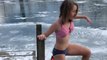 Girl Braves Frigid Temperatures, Takes 'Polar Plunge' Into Icy Water