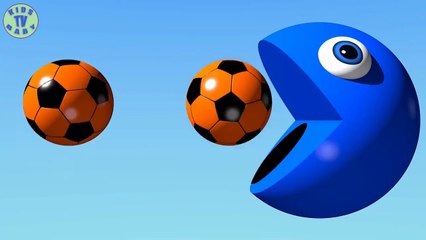 Learn Colors With 3D Soccer Ball And Pacman For Kids, Toddlers, Children, Babi
