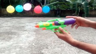 Experiment Toy Gun,Diverse liquid,Water vs Balloon -