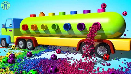 Learn Colors With 3D Colored Soccer Balls and Truck For Kids Children Babies-0MZ