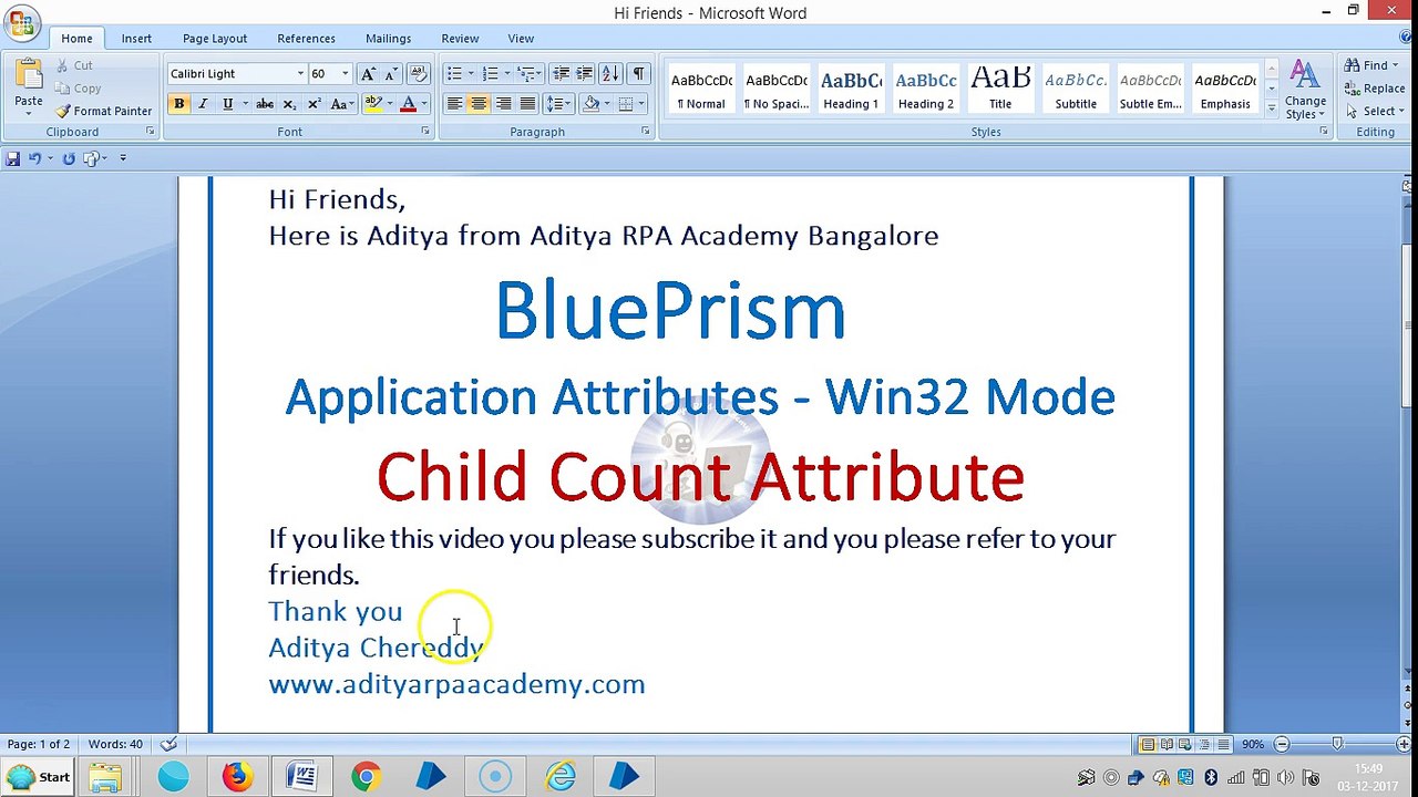 BluePrism-Application Attributes-Win32 Mode-BPAAW321009 - Enabled - Aditya RPA Academy