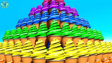 Learning Colors With 3D Ice Cream Pyramid For Kids Toddlers Ba