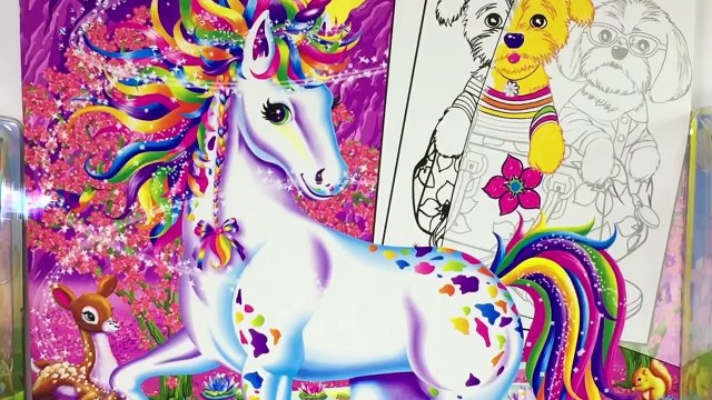 Color Your Own Unicorn Lisa Frank Color Book Unboxing Barbie Dolls DohVinci PlayDoh