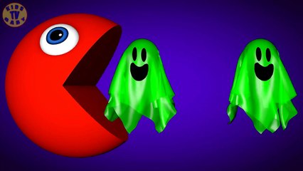 Learn Colors with Pacman and Funny Halloween Ghosts For Kid