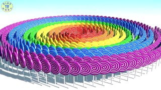 A lot of 3D Magic Spiral Lollipops to Learning Colors for Kids Children Bab