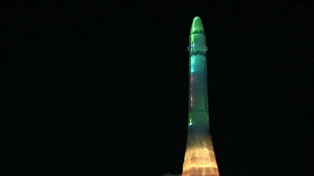 North Korea celebrates New Year with 'ice missile'