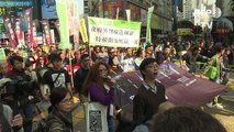 Anti-Beijing protesters march in Hong Kong