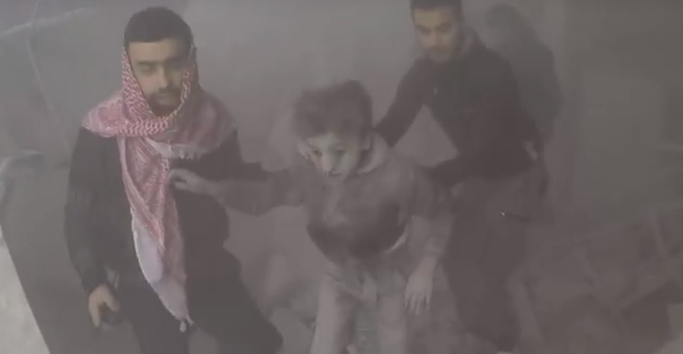 Child Rescued From Rubble After Strikes on East Damascus Suburb