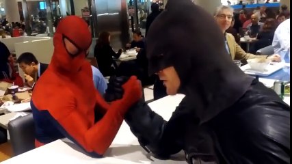 Spider-Man VS Batman in Toronto ROUND 2 | Superheroes | Spiderman | Superman | Frozen Elsa | Joker