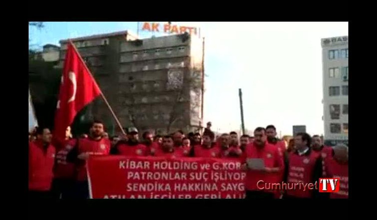 PoscoAssan işçilerinden AKP binası önünde protesto