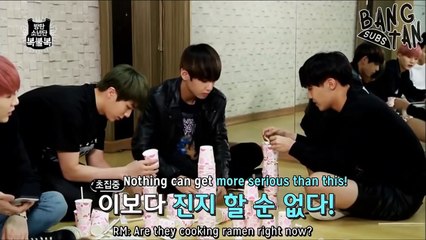 [Eng Sub] BTS Funny Moment - Cup Stacking Fail