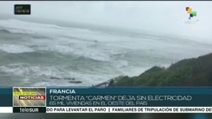 Tormenta Carmen deja sin energía eléctrica a 65 mil hogares en Francia