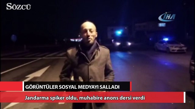 Jandarma spiker oldu, muhabire anons dersi verdi