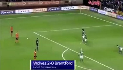Neves Wonderful Free Kick GOAL | Wolves 1-0 Brentford - 02/01/2017 EFL Championship