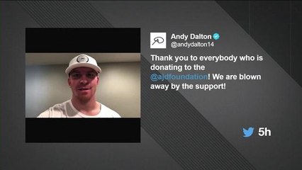 Dalton thanks fans on Twitter for donating over $100k to foundation