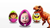 LEARN COLORS for children SURPRISE EGGS ! Masha and bear! Spiderman! Spongebob! Mcqueen! Paw Patrol!