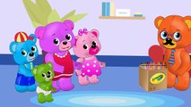 Mega Gummy bear crying got scared by crayons finger family nursery rhymes for kids _ Colo