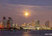 Supermoon Shines Over San Diego Convention Center