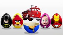 LEARN COLORS! Firetruck! Spiderman! Angry Birds! Masha and the Bear! Surprise