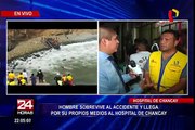 Pasamayo: hombre saltó a la carretera antes de caer al abismo y sobrevive al accidente