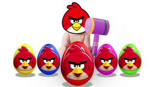 Baby eating an egg with Angry Birds  Baby turns into Angry Birds Finger Family Surprise Eggs Lea