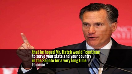Orrin Hatch, Utah Senator, to Retire, Opening Path for Mitt Romney