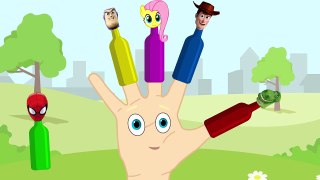 Learn Colors with Spiderman! My Little Pony! Toy story! Dinosaur! Bottles! Finger Family Son