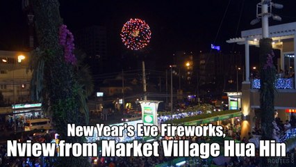 New Year's Eve Fireworks, view from Market Village Hua Hin