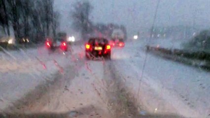 Tempête de grêle près de Liège sur la A 602