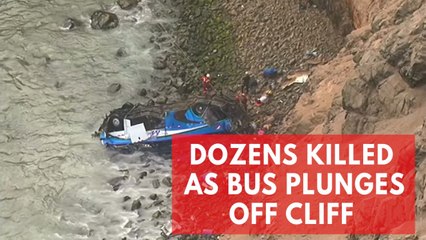 Download Video: At least 48 killed after bus plunges off 'devil's curve' in Peru