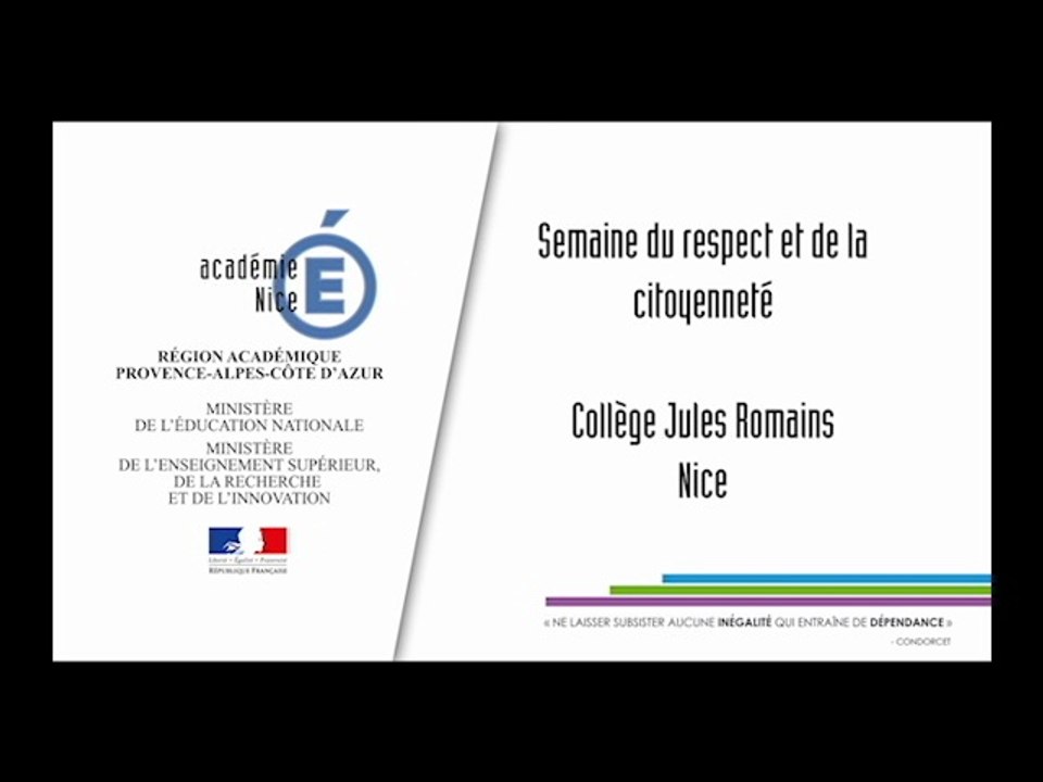 Mannequin challenge Semaine du respect - Collège Jules Romains de Nice