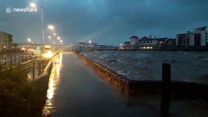 Weston-super-Mare seafront floods at high tide
