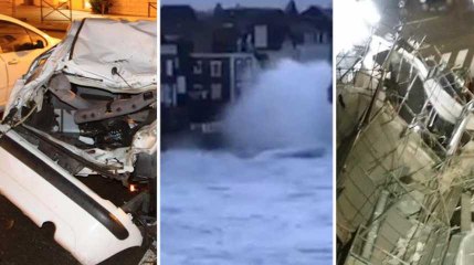 Toiture arrachée, échafaudage effondré...le passage de la tempête Eleanor en images