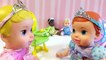 BEBÉS PRINCESAS DISNEY - Aurora y Ariel cuidan a sus hermanas Bebés Cenicienta y Tiana
