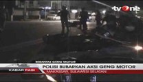 Aksi Polisi Bubarkan Ratusan Kawanan Geng Motor di Makassar