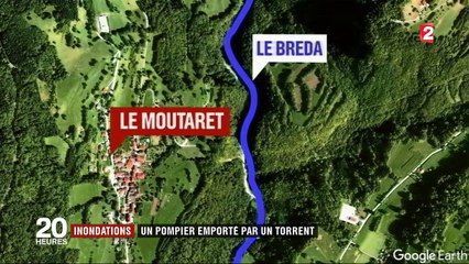 Inondations : un pompier emporté par un torrent porté disparu