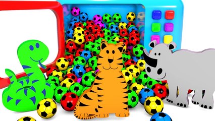 Learn Colors with Sand Animals and Microwave Toys for Children and kids