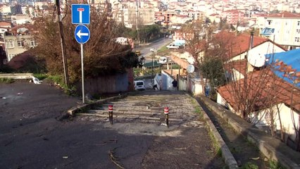 Merdivenlerden inen kamyoneti görüntüleyen vatandaş yaşananları anlattı