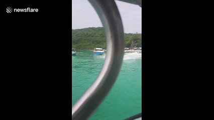 Jet ski collides with speedboat in Koh Larn, Thailand