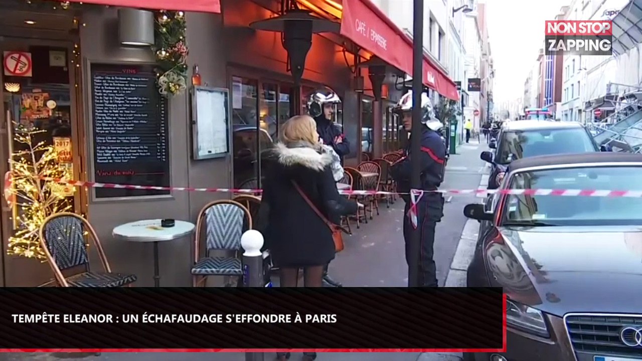 Tempête Eleanor : Un  échafaudage s’effondre à Paris (Vidéo)