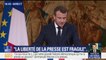 Macron fustige les "fausses nouvelles" sur Internet provenant "d'une stratégie financée"