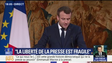 Macron fustige les "fausses nouvelles" sur Internet provenant "d'une stratégie financée"