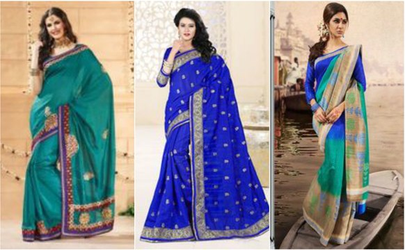 Exclusive Blue Bhagalpuri Silk Sarees For Women 2018