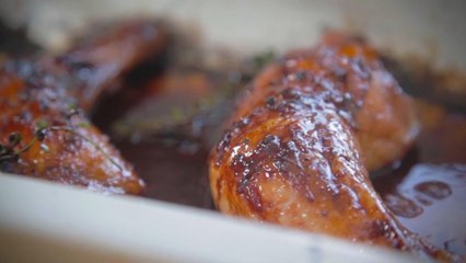 Feta-Stuffed Glazed Chicken Quarters