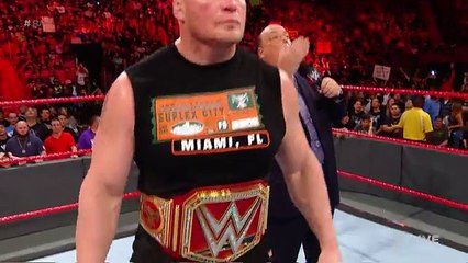 Kane attacks Brock Lesnar- Raw, 1 January 2018