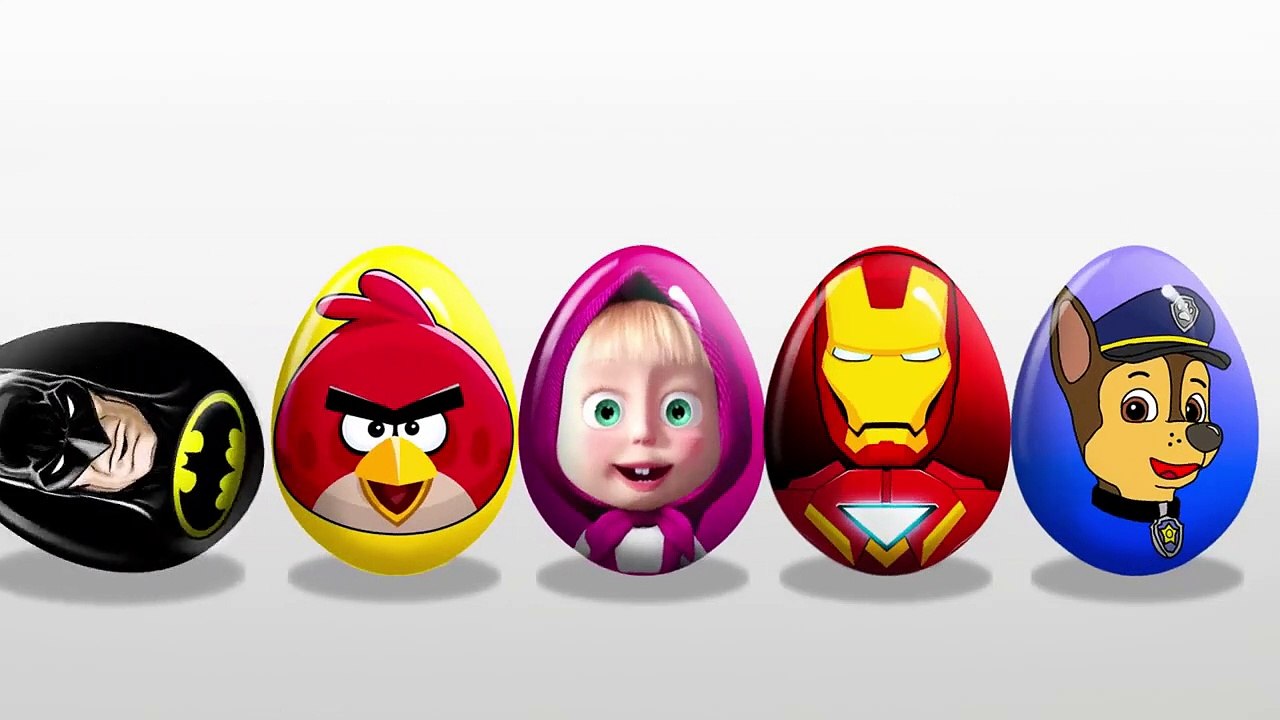 SURPRISE EGGS! LEARN COLORS! SPIDERMAN! MASHA AND BEAR! Hulk! McQueen! Doc McStuffins! Moana! C