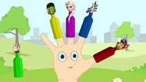 Learn Colors with Paw Patrol! Madagascar! Hulk! Frozen Elsa! Bottles! Finger Family Song! for kids-